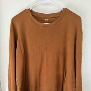 Uniqlo U Long Sleeve Crew Neck Tee | Size Large | Brown Minimalist Fit